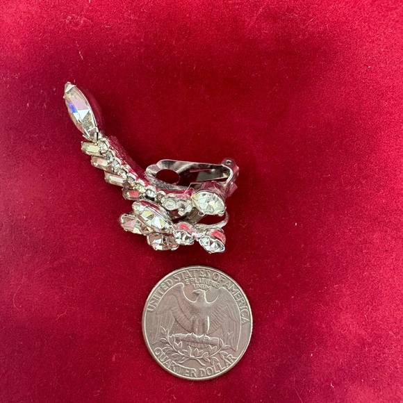 Vintage Rhinestone Earclips - Picture 3 of 7